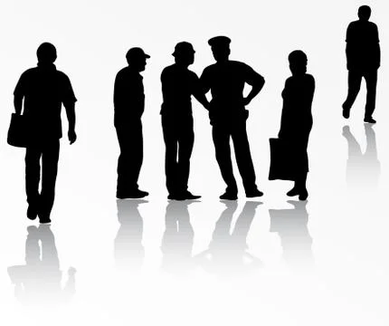 People silhouettes Illustrazione stock
