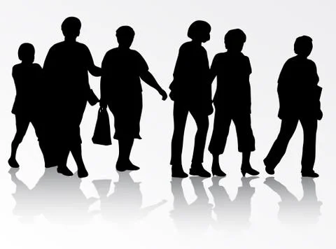 People silhouettes Stock Illustration