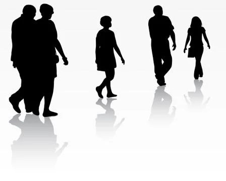People silhouettes Illustrazione stock