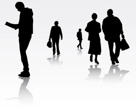 People silhouettes Stock Illustration