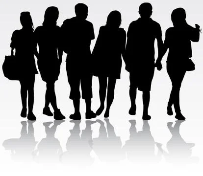 People silhouettes Stock Illustration
