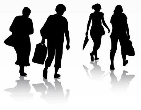 People silhouettes Illustrazione stock