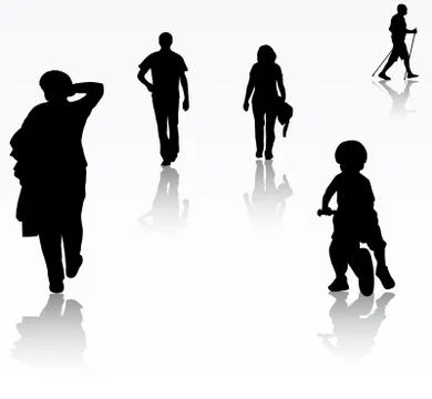 People silhouettes Stock Illustration