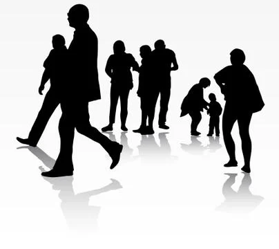 People silhouettes Illustrazione stock