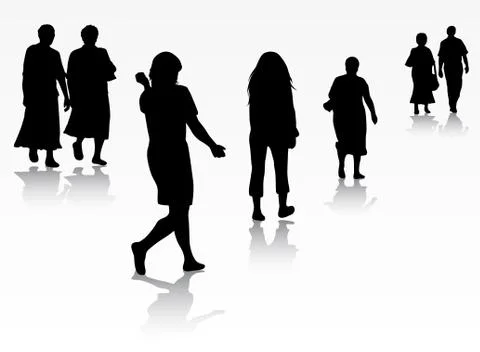People silhouettes Stock Illustration