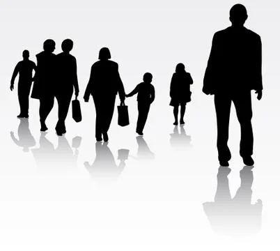 People silhouettes Stock Illustration