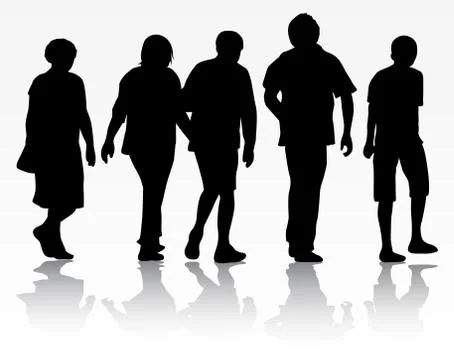 People silhouettes Stock Illustration