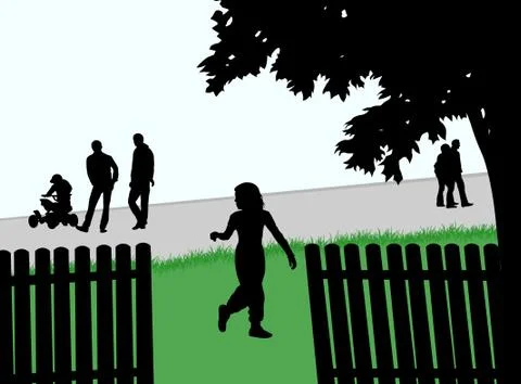 People silhouettes Stock Illustration