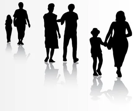 People silhouettes Stock Illustration