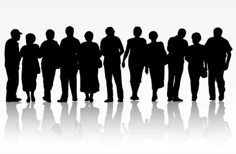 People silhouettes Stock Illustration