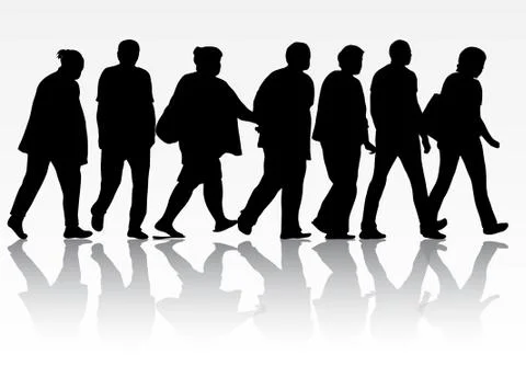 People silhouettes Illustrazione stock
