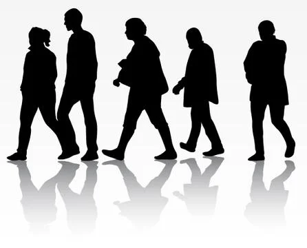 People silhouettes Stock Illustration