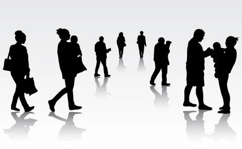 People silhouettes Stock Illustration