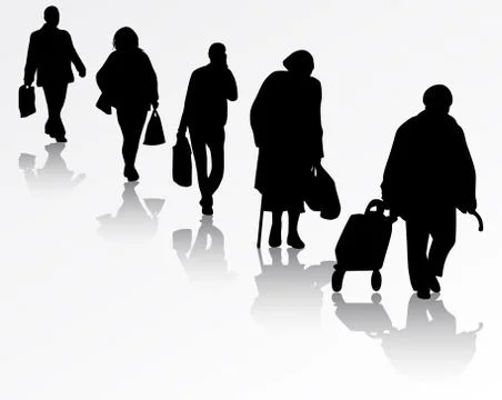 People silhouettes Stock Illustration