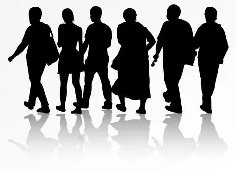 People silhouettes Stock Illustration