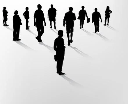 People silhouettes Stock Illustration