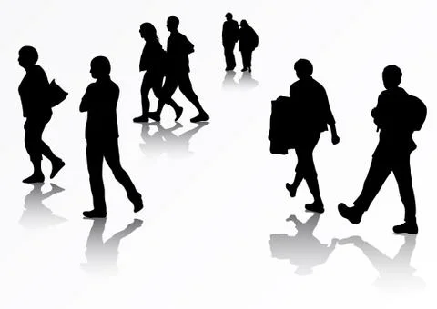 People silhouettes Stock Illustration