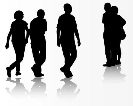 People silhouettes Illustrazione stock