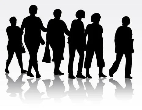 People silhouettes Illustrazione stock