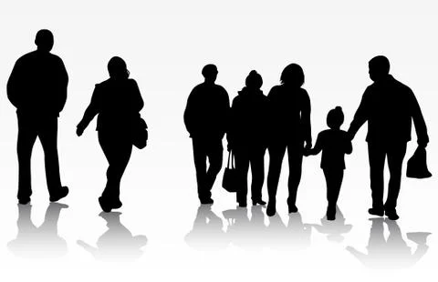 People silhouettes Stock Illustration