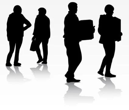 People silhouettes Stock Illustration