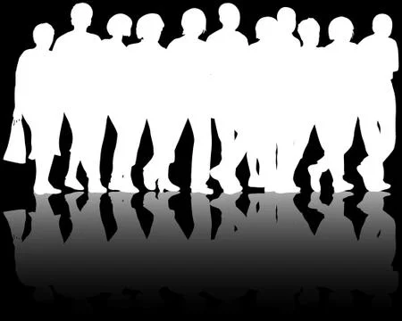People silhouettes Stock Illustration