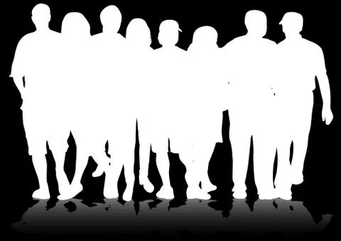 People silhouettes Stock Illustration