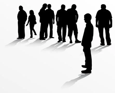 People silhouettes Stock Illustration