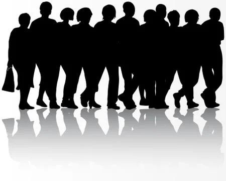 People silhouettes Stock Illustration
