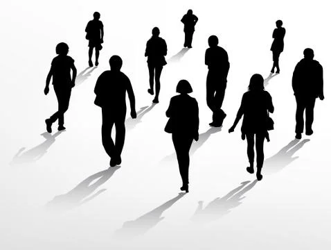 People silhouettes Stock Illustration