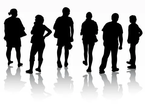 People silhouettes Illustrazione stock