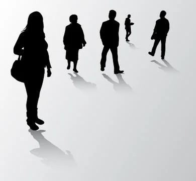 People silhouettes Illustrazione stock