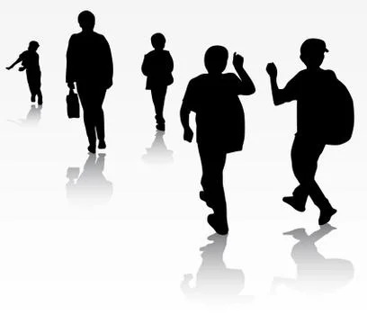 People silhouettes Stock Illustration