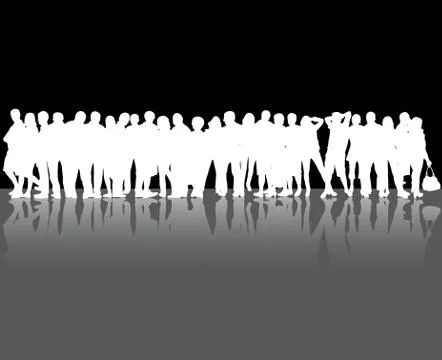 People silhouettes Stock Illustration