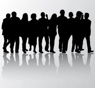 People silhouettes Stock Illustration