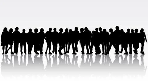 People silhouettes Stock Illustration