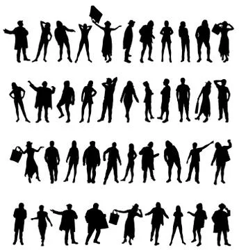 People silhouettes Illustrazione stock