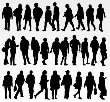 People silhouettes Stock Illustration