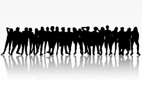 People silhouettes Illustrazione stock