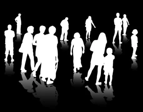 People silhouettes Stock Illustration