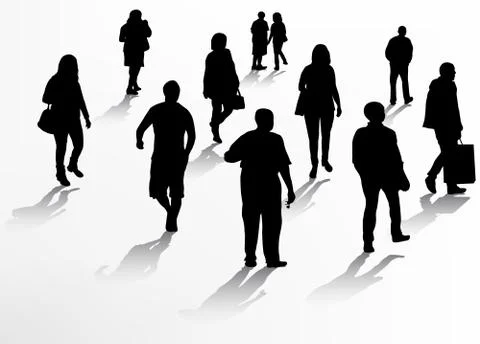 People silhouettes Stock Illustration