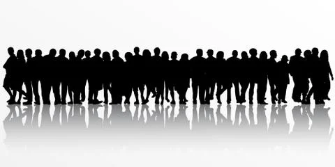 People silhouettes Stock Illustration