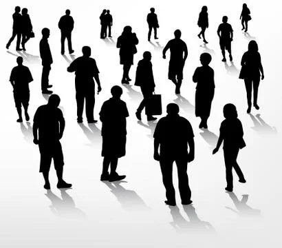 People silhouettes Stock Illustration