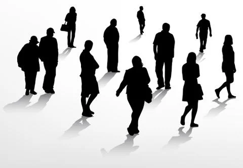 People silhouettes Illustrazione stock