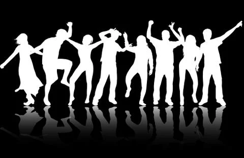 People silhouettes Stock Illustration