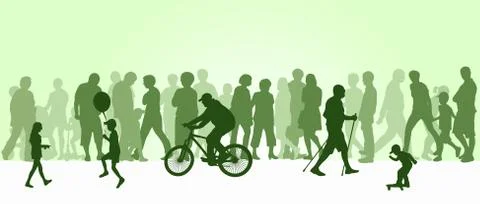 People silhouettes Stock Illustration