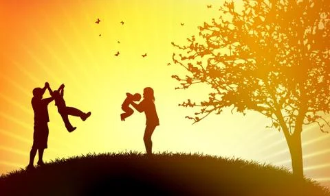 People silhouettes Stock Illustration