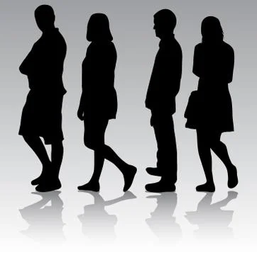 People silhouettes Stock Illustration