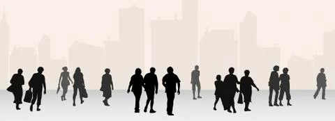 People silhouettes Illustrazione stock