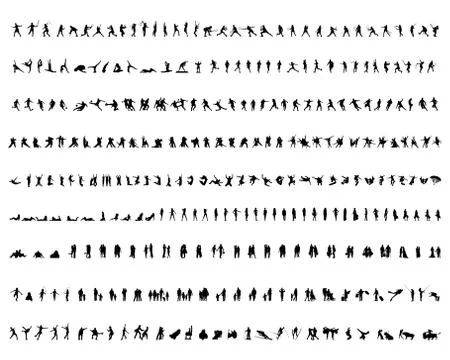 People silhouettes Stock Illustration